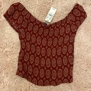 Cropped off the shoulder top